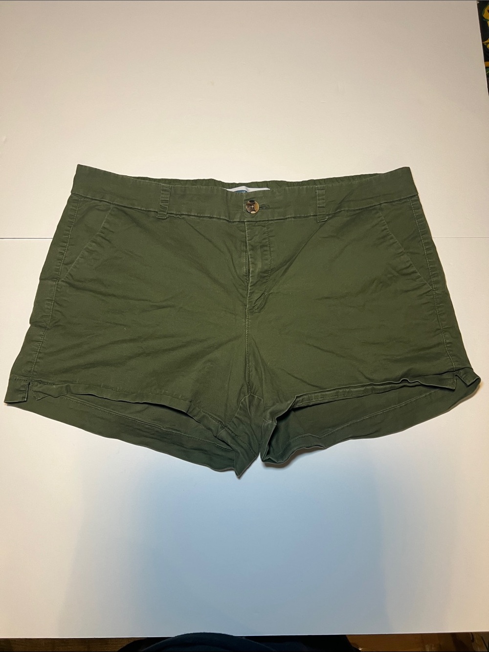 Women’s Classic Olive Green Cotton Shorts